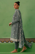 Cross Stitch | Mahiri Embroidered Collection | DUSTY GRANITE - by - Libasekhas UK - Registered Vendor of : Cross Stitch - 100% Original Designer Dresss