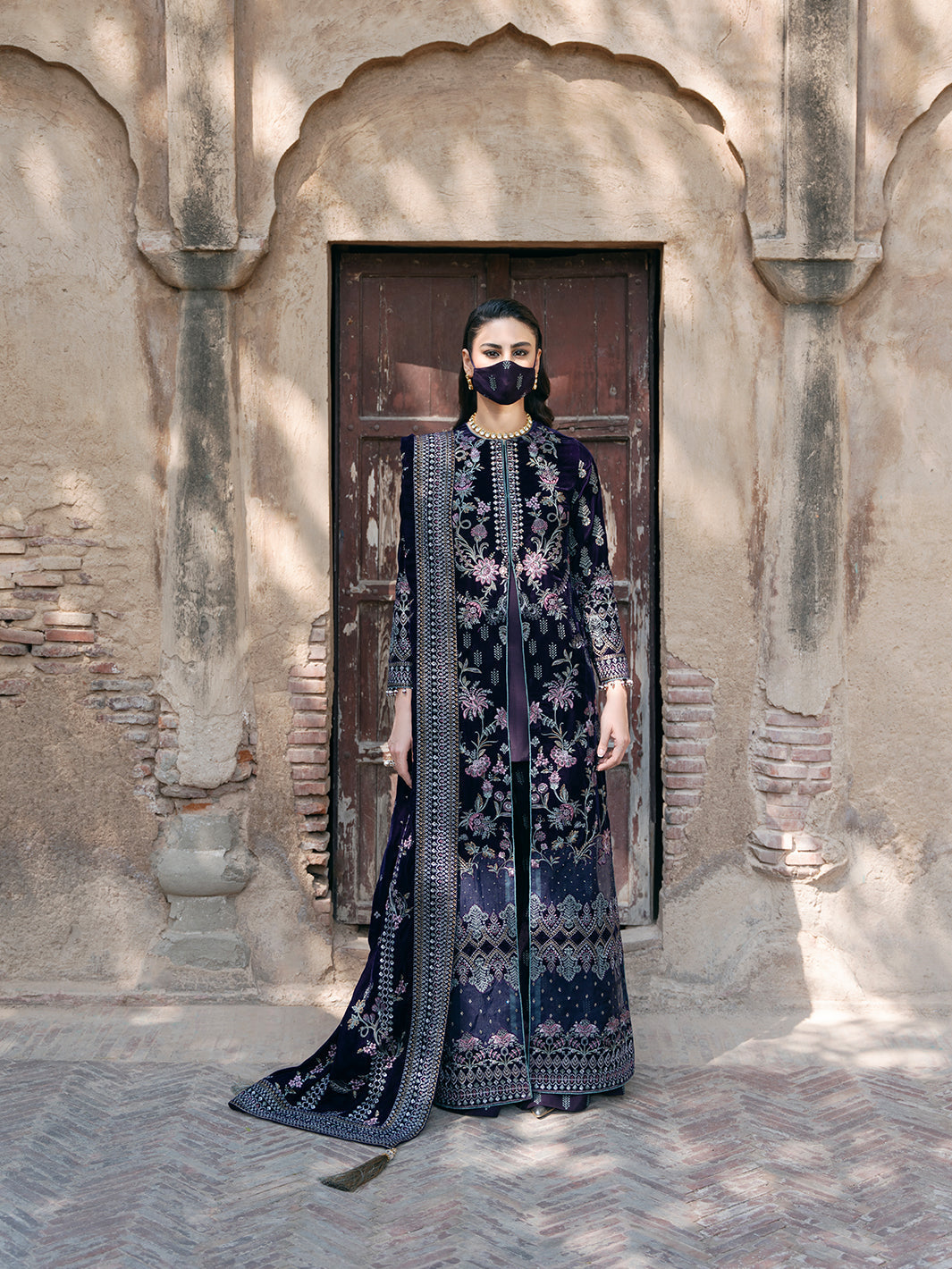 Flossie | Siara Velvet Formals | V-104 - B - by - Libasekhas UK - Registered Vendor of : Flossie - 100% Original Designer Dresss