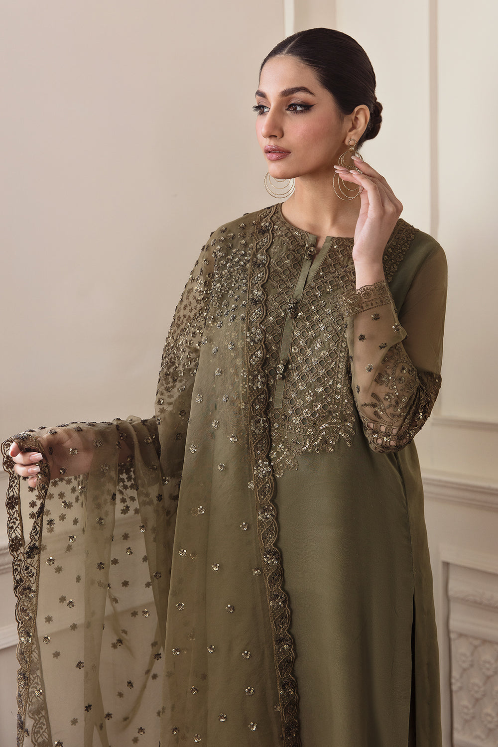 Baroque | Formals Collection | EMBROIDERED CHIFFON UF-295 - by Libasekhas UK - Registered Vendor of : Baroque - 100% Original Designer Dress