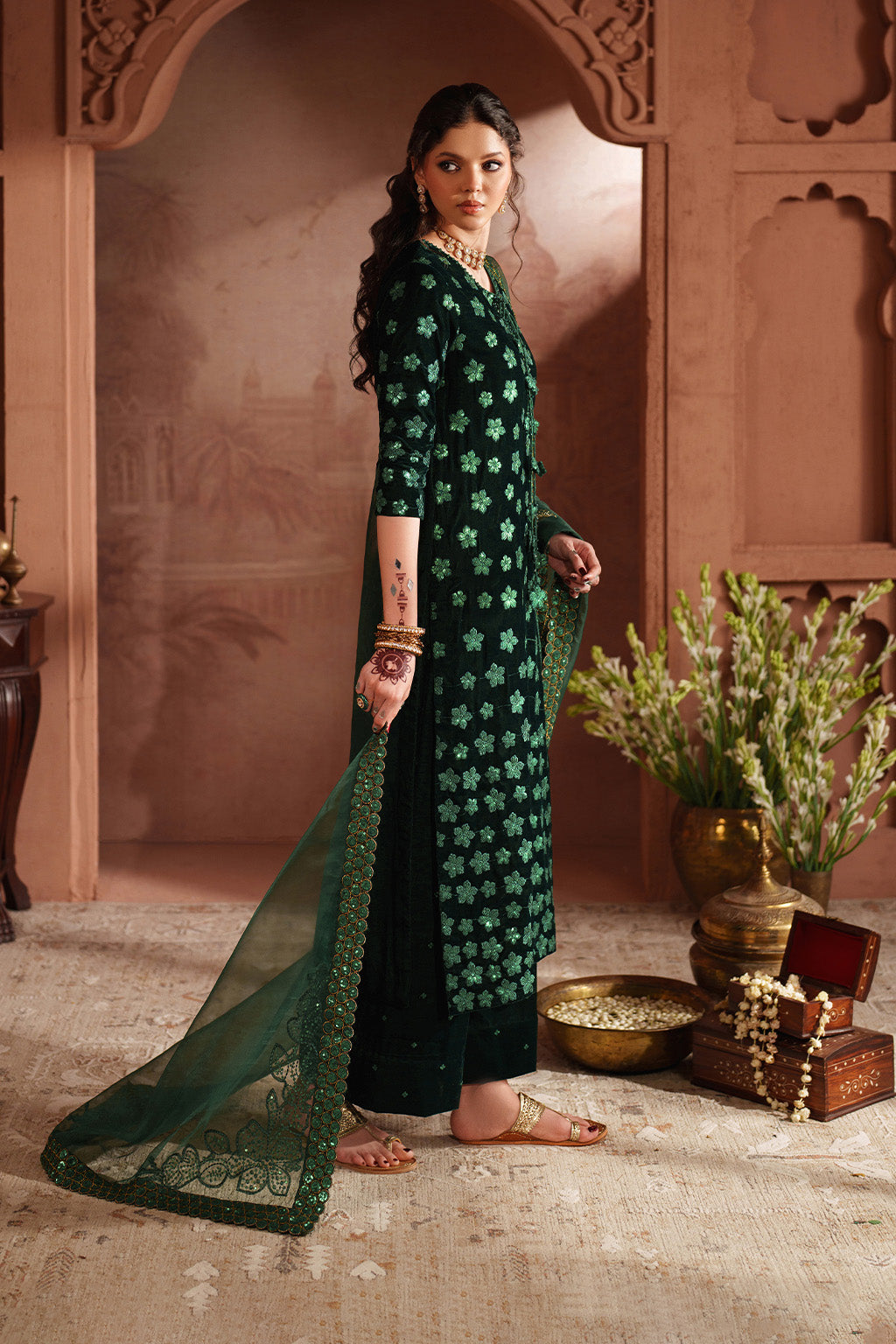 Iznik | Velvet 25 | IV-60 Embroidered Velvet - by Libasekhas UK - Registered Vendor of : Iznik - 100% Original Designer Dress