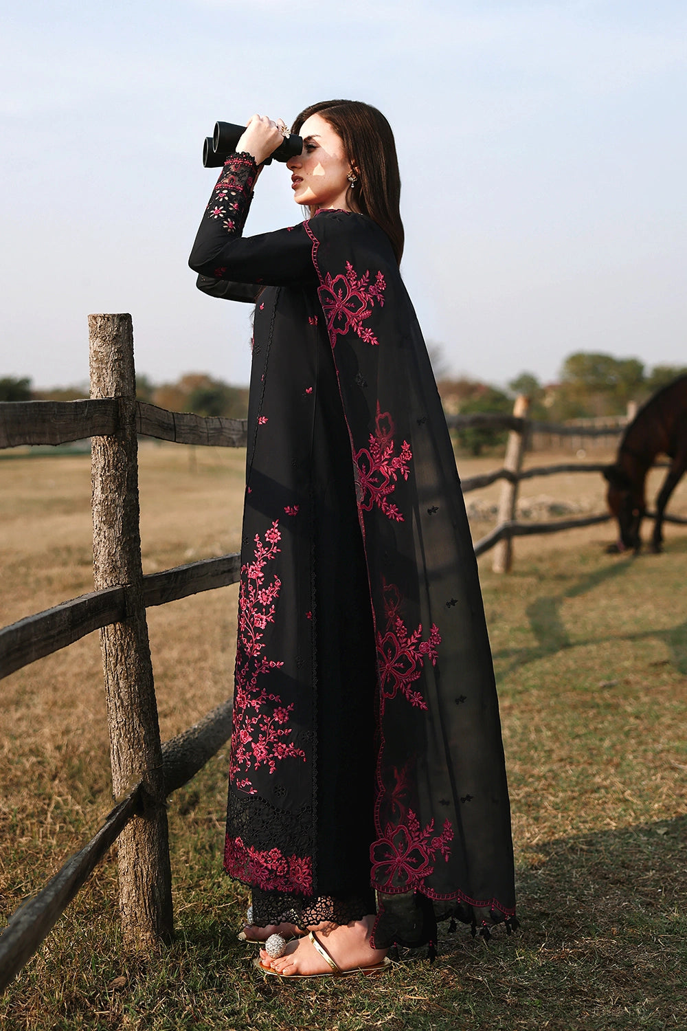 Azure | Luxury Lawn 26 | Black Cherry - by Libasekhas UK - Registered Vendor of : Azure - 100% Original Designer Dress