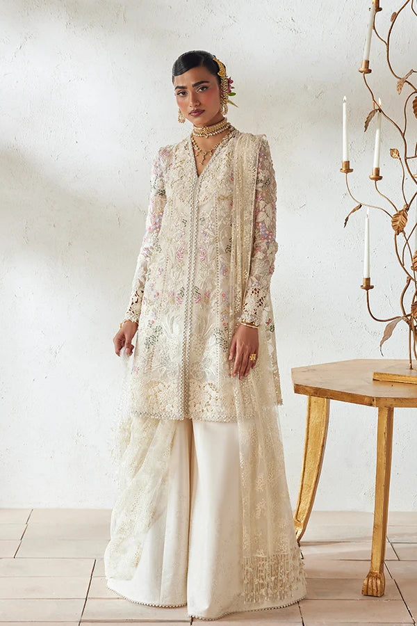 Suffuse | Freeshia RTW '26 | Cloud White Peplum & Sharara-Rosha