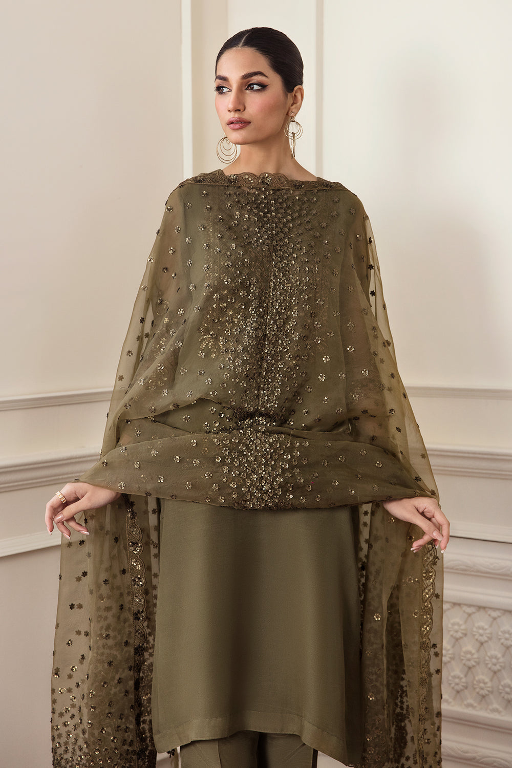 Baroque | Formals Collection | EMBROIDERED CHIFFON UF-295 - by Libasekhas UK - Registered Vendor of : Baroque - 100% Original Designer Dress