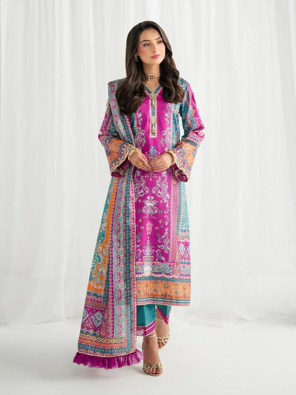 Gulaal | Aira Printed Silk | Magenta Mischief - by Libasekhas UK - Registered Vendor of : Gulaal - 100% Original Designer Dress