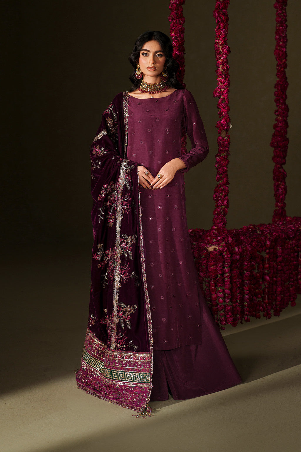 Iznik | Velvet 25 | IV-68 Embroidered Velvet - by Libasekhas UK - Registered Vendor of : Iznik - 100% Original Designer Dress