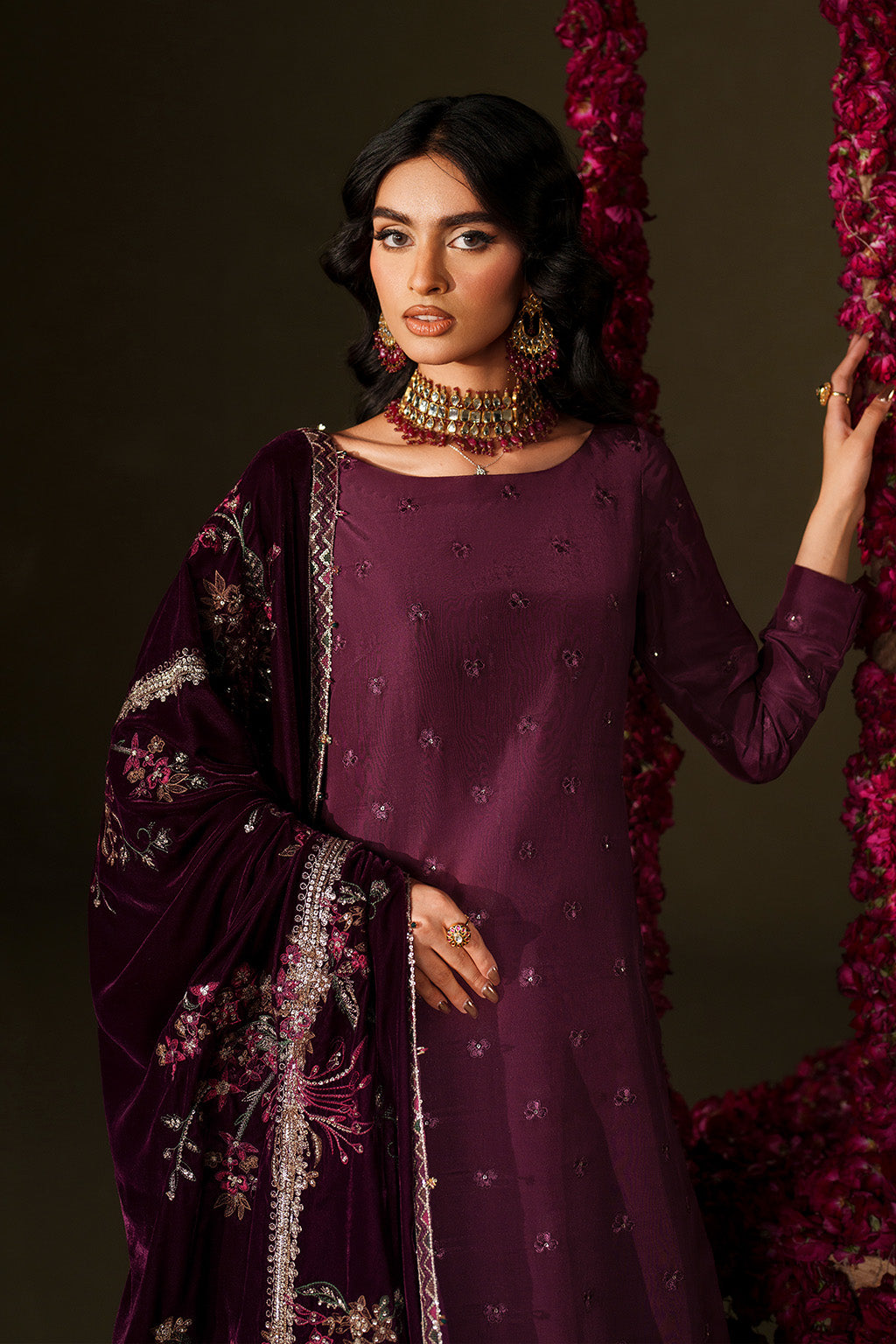 Iznik | Velvet 25 | IV-68 Embroidered Velvet - by Libasekhas UK - Registered Vendor of : Iznik - 100% Original Designer Dress