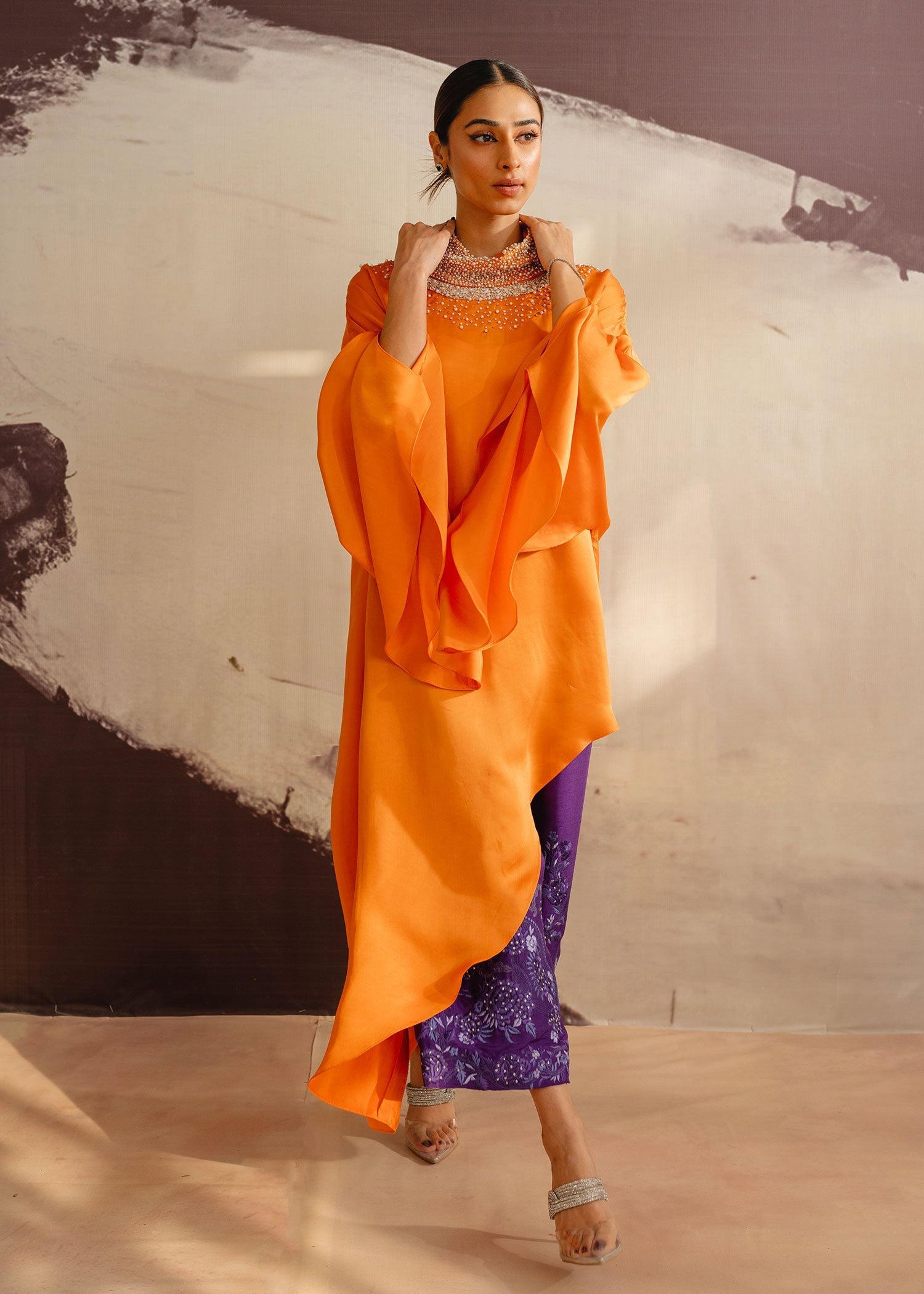 Mahgul | Eye of Cemal | Mandarin Glow - by - Libasekhas UK - Registered Vendor of : Mahgul - 100% Original Designer Dresss