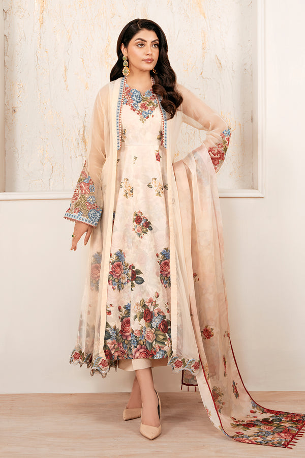 Baroque | Luxury Pret 25 | EMBROIDERED CHIFFON PR-1053 - by Libasekhas UK - Registered Vendor of : Baroque - 100% Original Designer Dress
