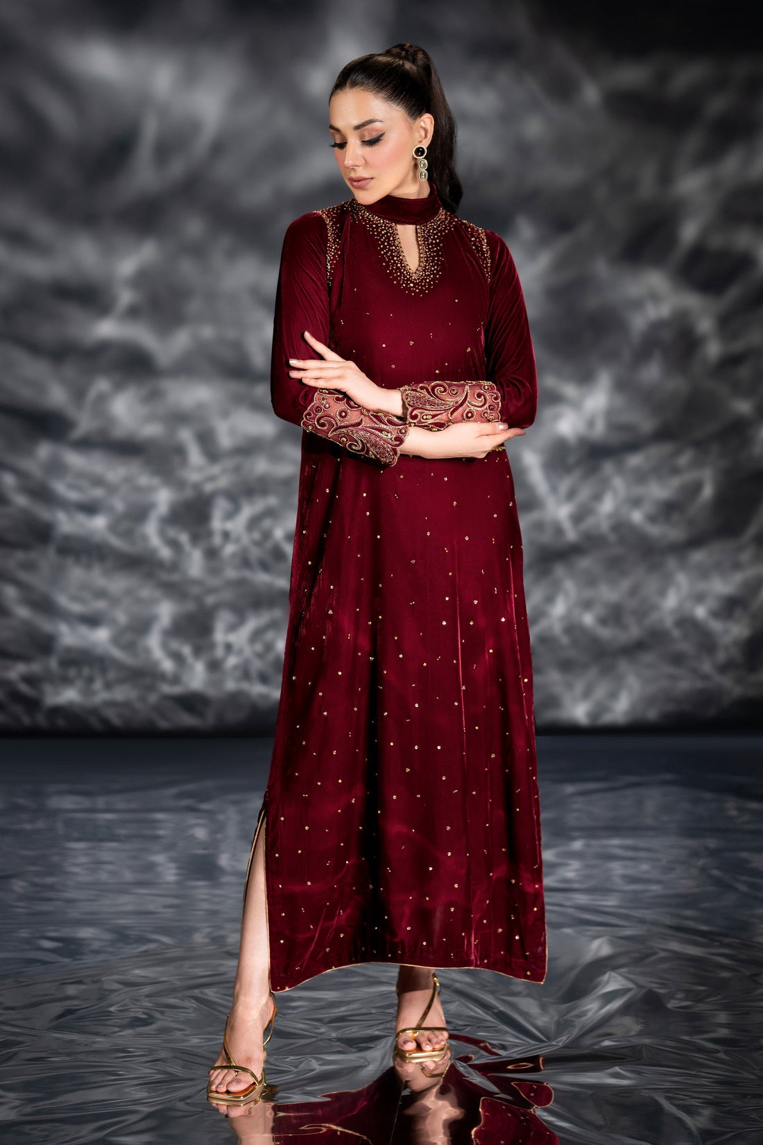 Naqshi | Makhmal 24 | WENDY - by - Libasekhas UK - Registered Vendor of : Naqshi - 100% Original Designer Dresss
