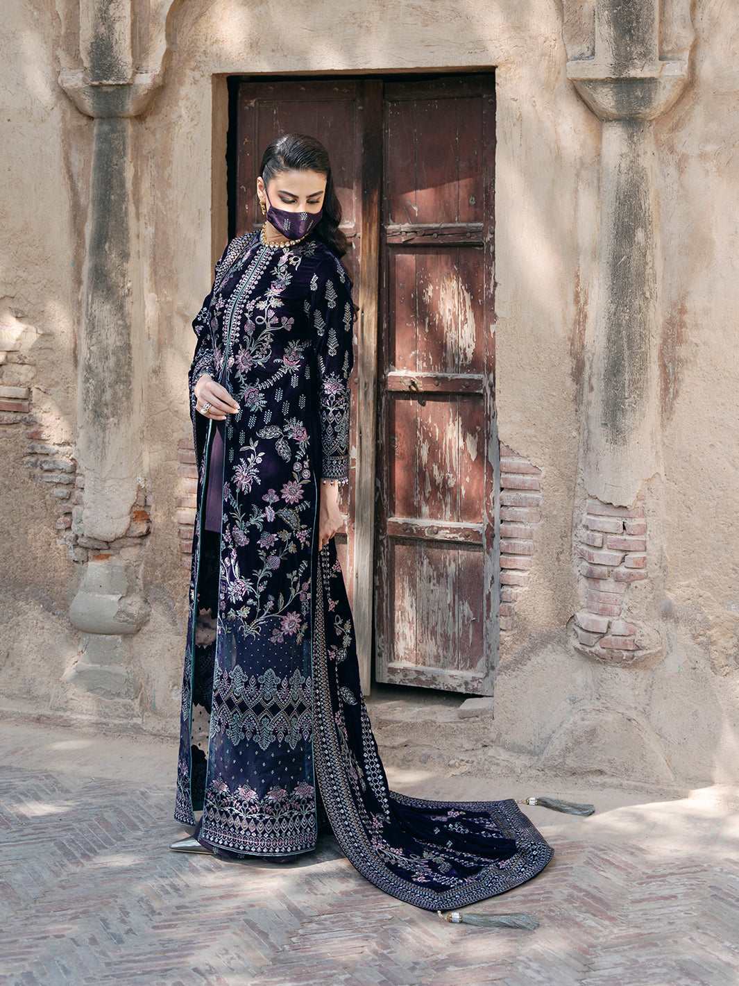 Flossie | Siara Velvet Formals | V-104 - B - by - Libasekhas UK - Registered Vendor of : Flossie - 100% Original Designer Dresss