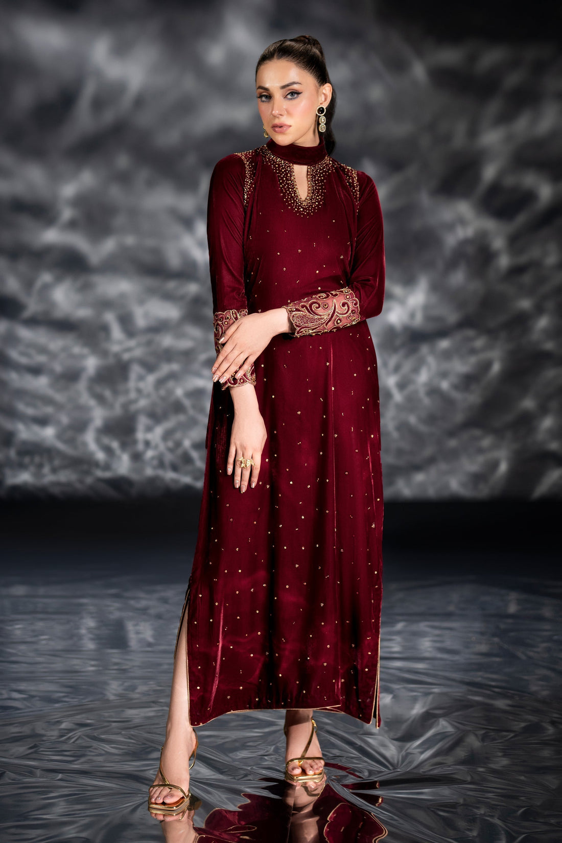 Naqshi | Makhmal 24 | WENDY - by - Libasekhas UK - Registered Vendor of : Naqshi - 100% Original Designer Dresss