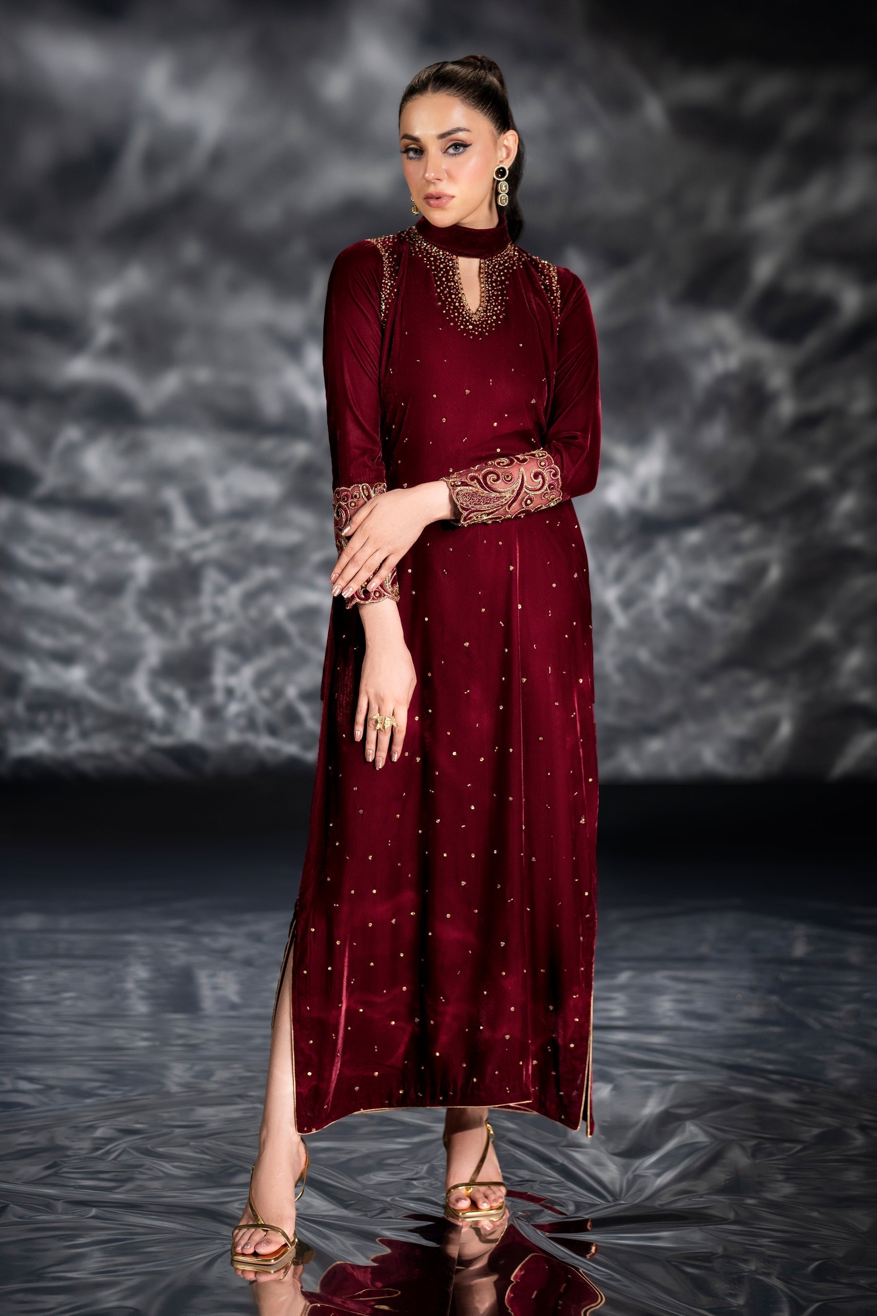 Naqshi | Makhmal 24 | WENDY - by - Libasekhas UK - Registered Vendor of : Naqshi - 100% Original Designer Dresss