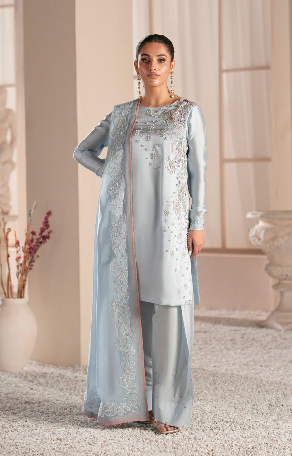 Ajr Couture | Symphony Luxe Festive 25 | Midnight Bloom - by - Libasekhas UK - Registered Vendor of : AJR Couture - 100% Original Designer Dresss