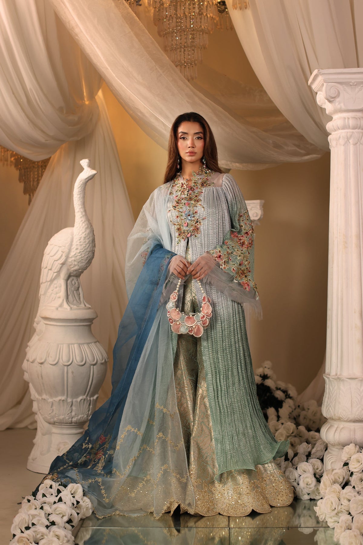 Musferah Saad | Casa Blance |Glacial Ombre - by Libasekhas UK - Registered Vendor of : Musferah Saad - 100% Original Designer Dress
