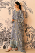 Cross Stitch | Luxe Atelier 24 | SMOKE BLUE - by - Libasekhas UK - Registered Vendor of : Cross Stitch - 100% Original Designer Dresss