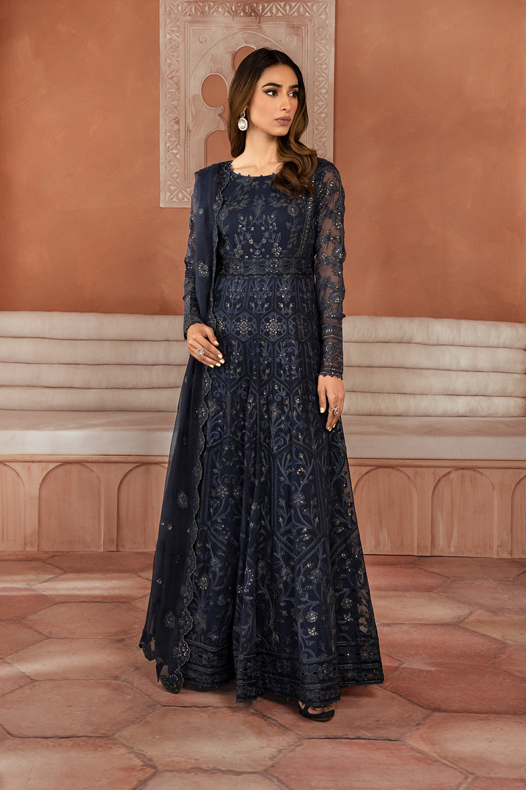 Iznik | Chiffon Kari | ICK-07 Embroidered Chiffon - by - Libasekhas UK - Registered Vendor of : Iznik - 100% Original Designer Dresss