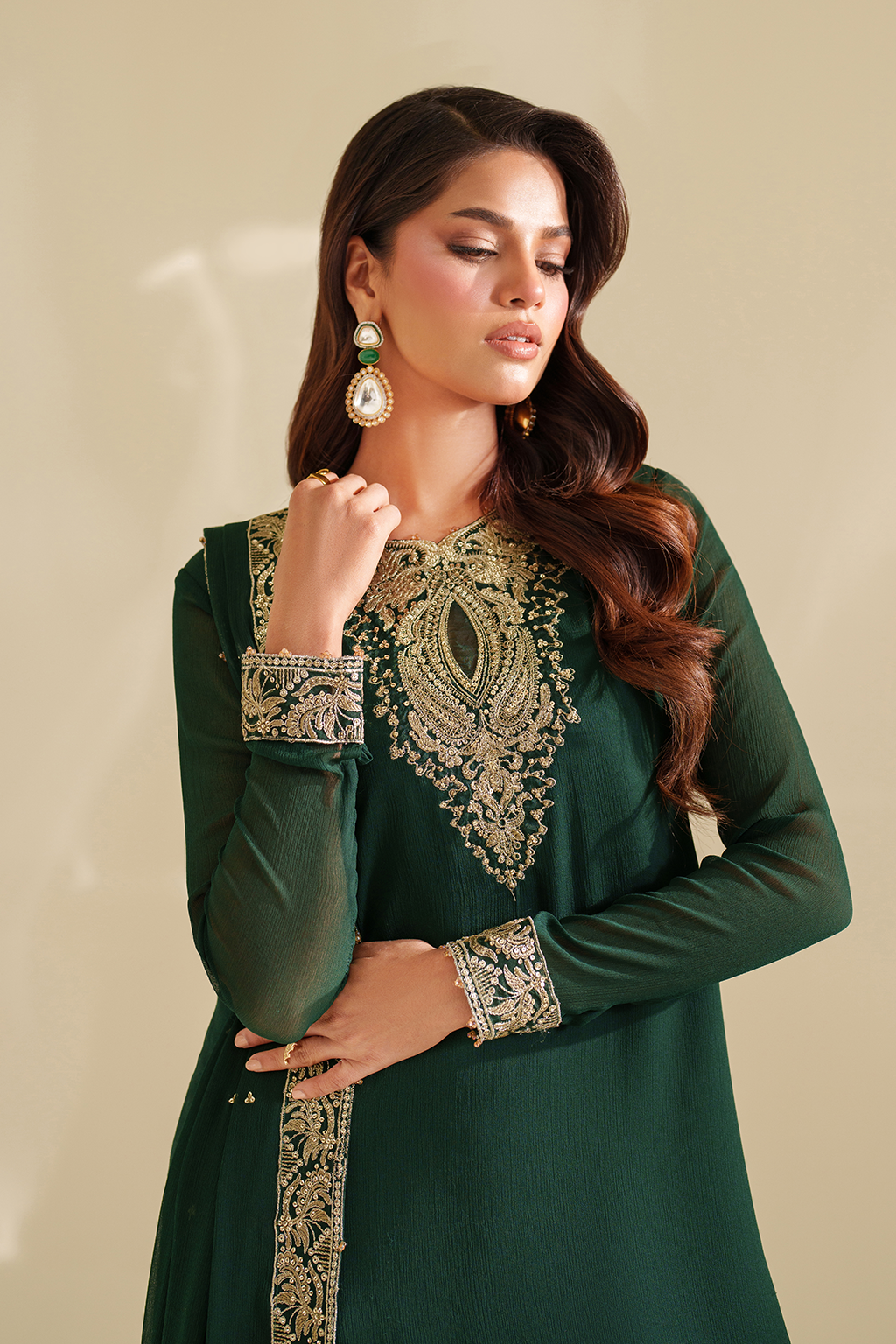 Iznik I Festive Formal I CC-75 Embroidered Chiffon - by Libasekhas UK - Registered Vendor of : Iznik - 100% Original Designer Dress