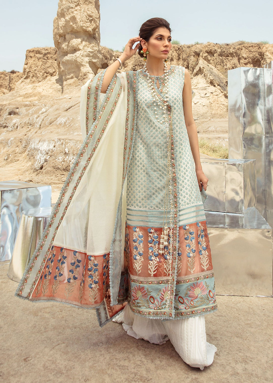 Saira Shakira | Luxury Pret | Rust Angrakha - by Libasekhas UK - Registered Vendor of : Saira Shakira - 100% Original Designer Dress