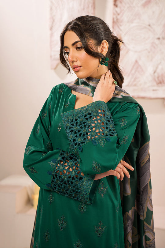 Iznik | Lawnkari 24 | UE-159 PLUSH GREEN - by - Libasekhas UK - Registered Vendor of : Iznik - 100% Original Designer Dresss