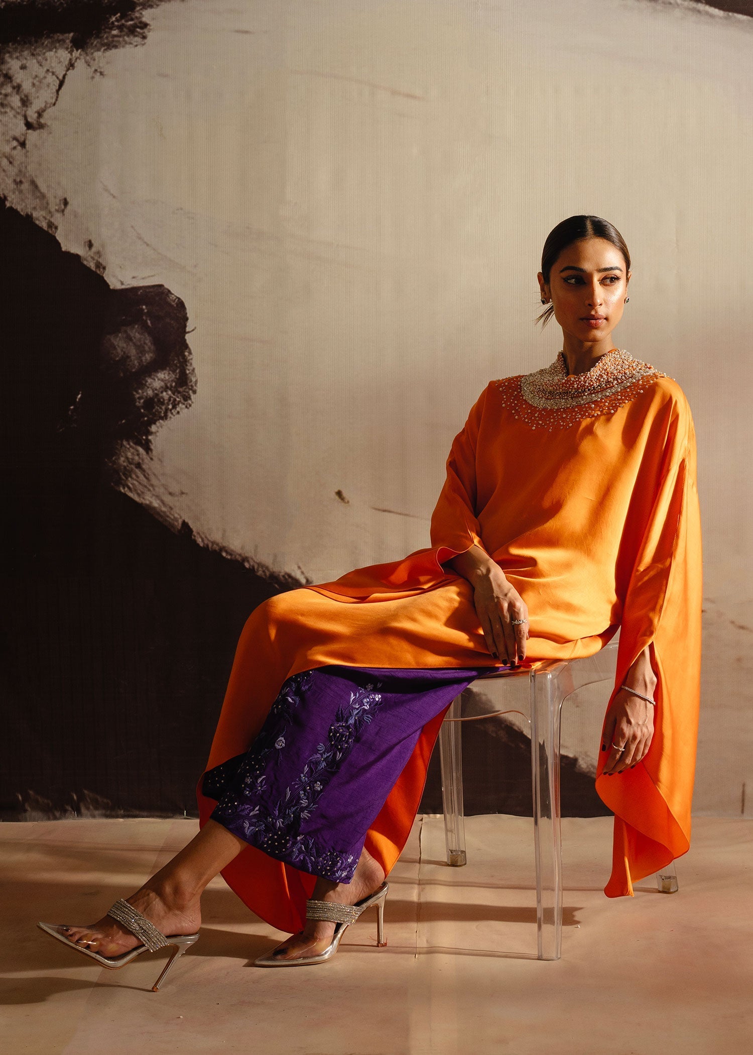 Mahgul | Eye of Cemal | Mandarin Glow - by - Libasekhas UK - Registered Vendor of : Mahgul - 100% Original Designer Dresss