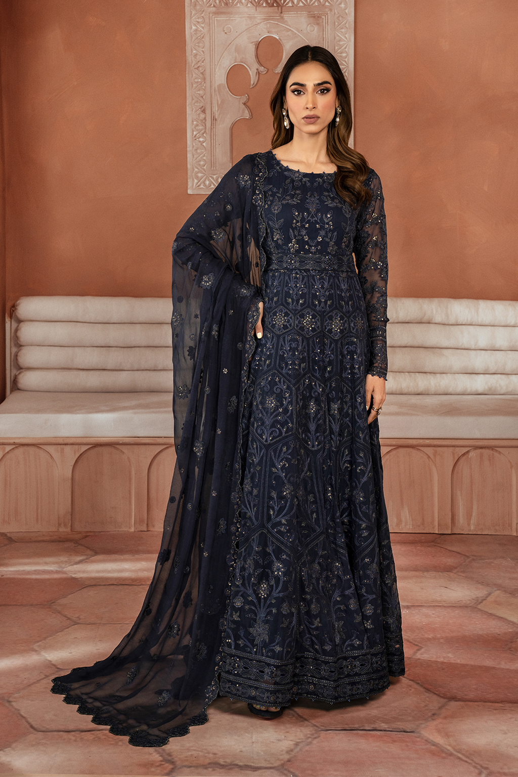 Iznik | Chiffon Kari | ICK-07 Embroidered Chiffon - by - Libasekhas UK - Registered Vendor of : Iznik - 100% Original Designer Dresss