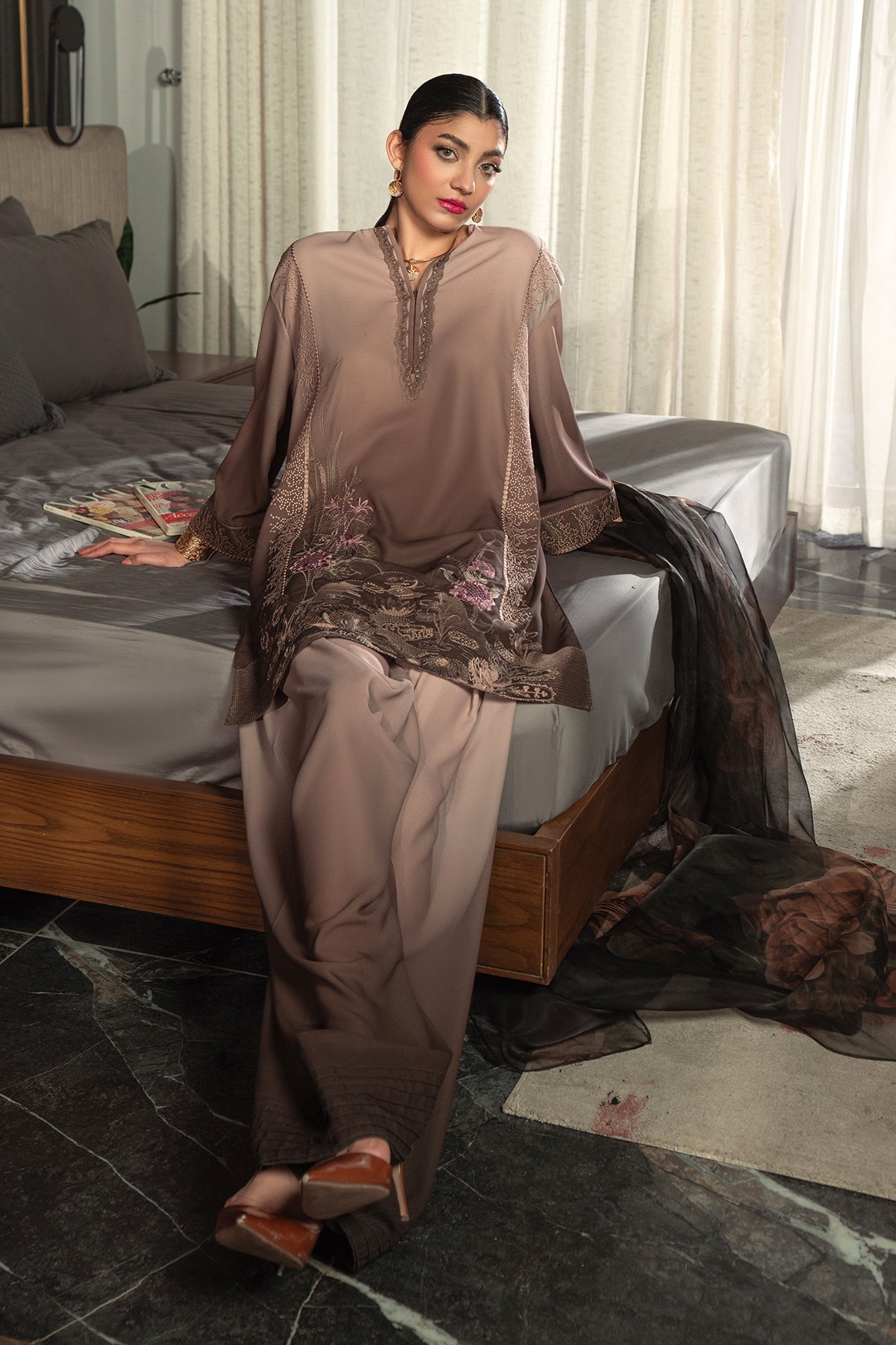 Erum Khan | Eid Edit 25 | Mocha Muse - by - Libasekhas UK - Registered Vendor of : Erum Khan - 100% Original Designer Dresss