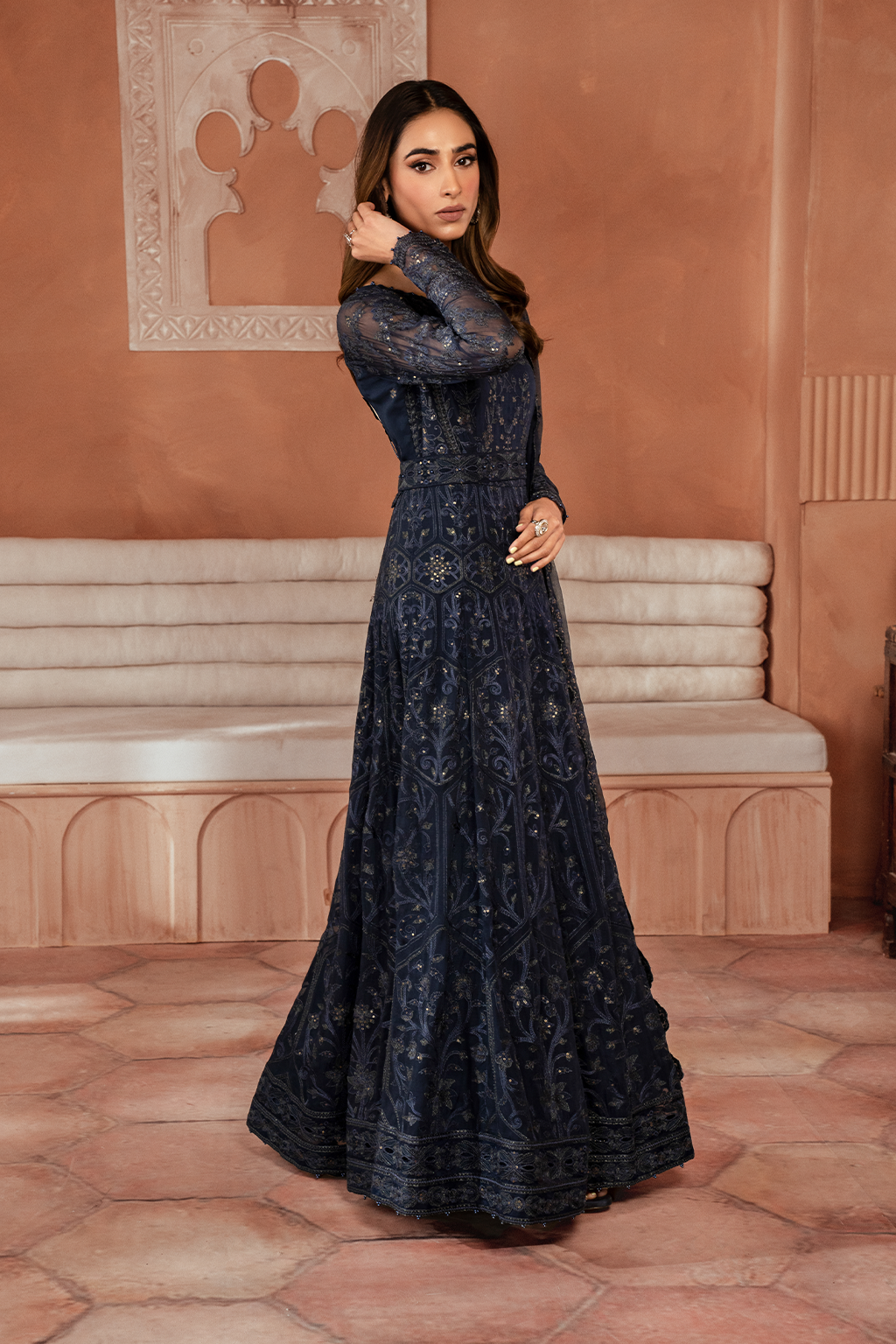 Iznik | Chiffon Kari | ICK-07 Embroidered Chiffon - by - Libasekhas UK - Registered Vendor of : Iznik - 100% Original Designer Dresss