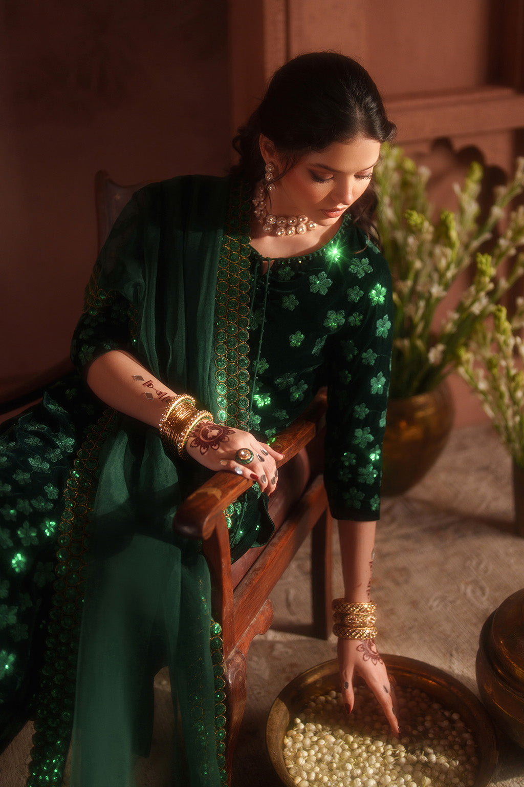 Iznik | Velvet 25 | IV-60 Embroidered Velvet - by Libasekhas UK - Registered Vendor of : Iznik - 100% Original Designer Dress