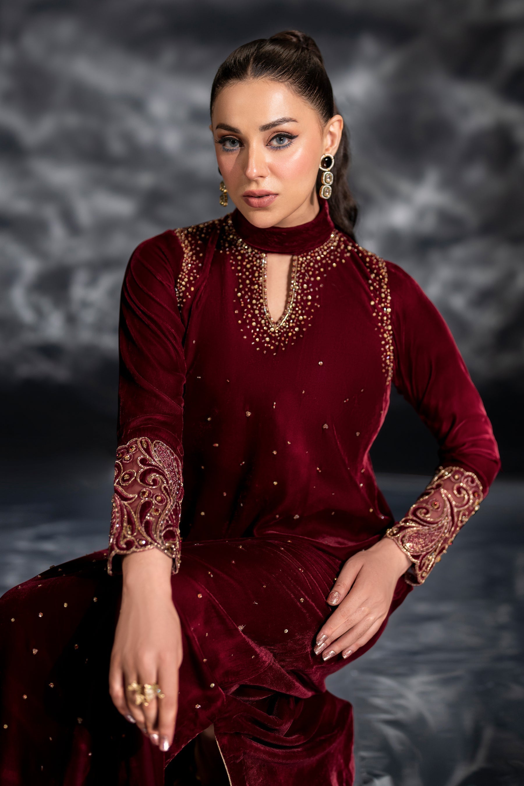 Naqshi | Makhmal 24 | WENDY - by - Libasekhas UK - Registered Vendor of : Naqshi - 100% Original Designer Dresss