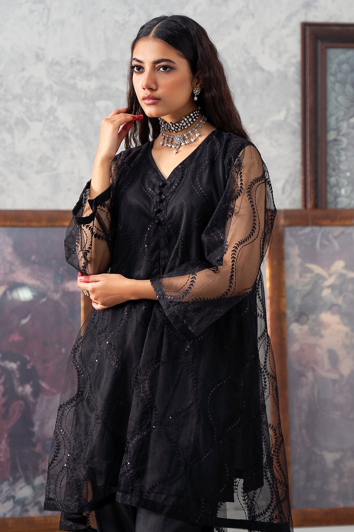 Charizma | Festive Pret | CMA-3-256 (BLACK) - by - Libasekhas UK - Registered Vendor of : Charizma - 100% Original Designer Dresss