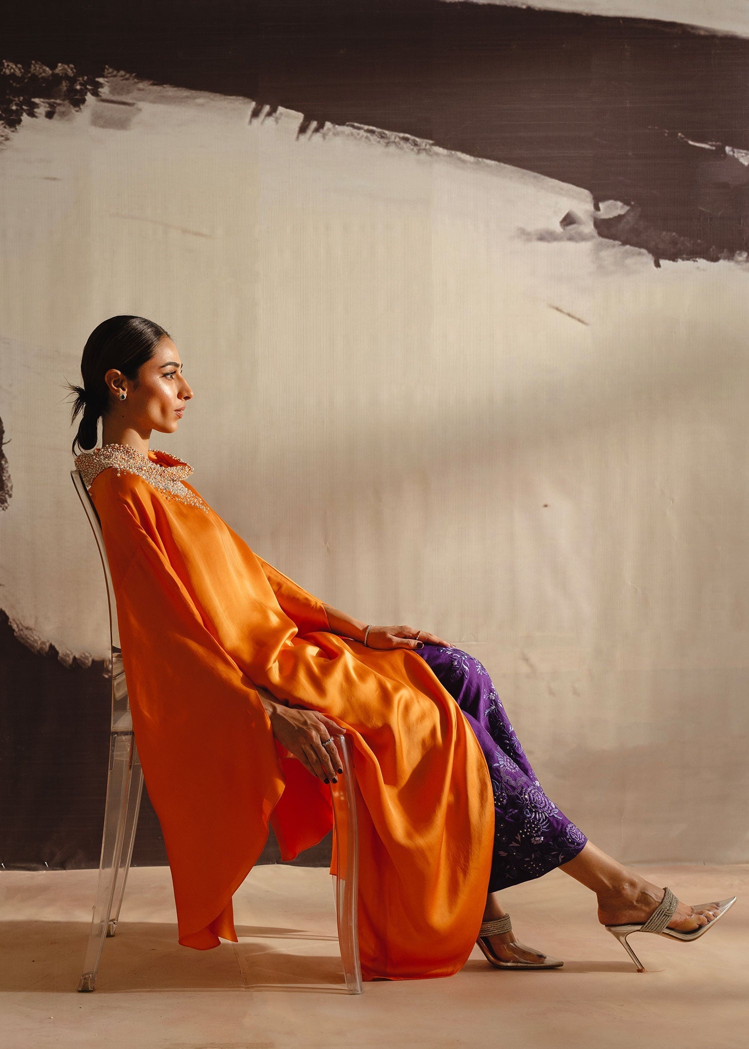 Mahgul | Eye of Cemal | Mandarin Glow - by - Libasekhas UK - Registered Vendor of : Mahgul - 100% Original Designer Dresss