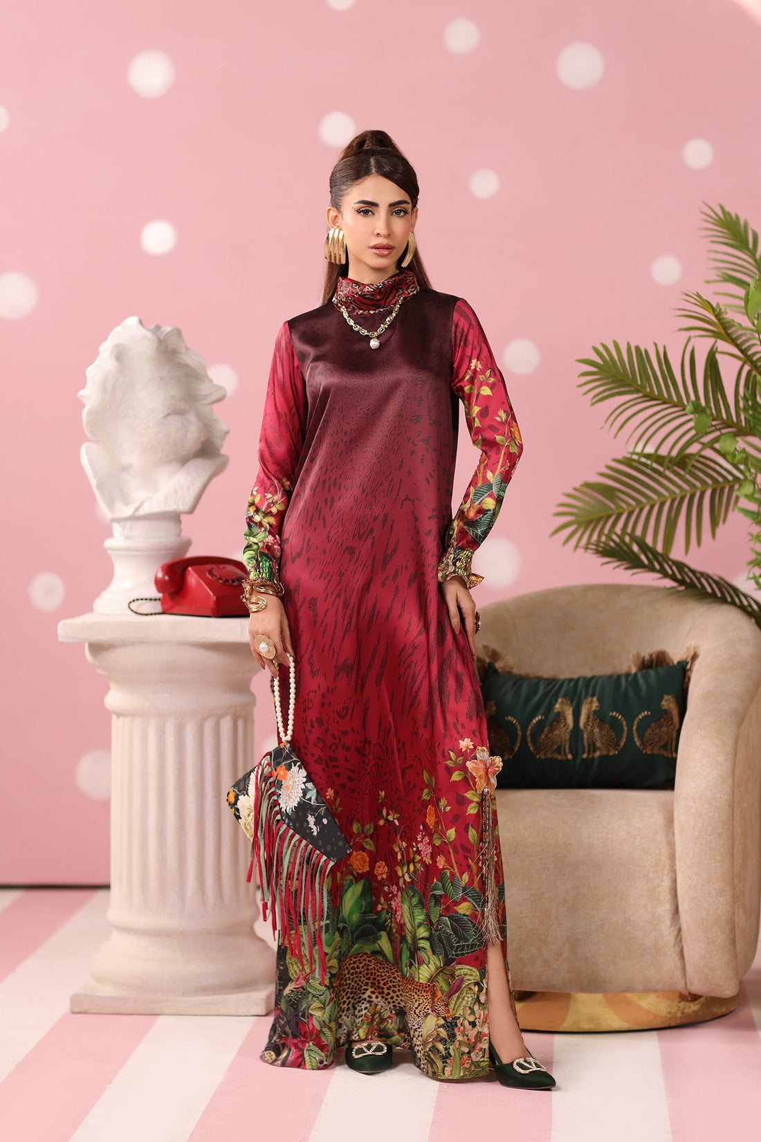 Musferah Saad | Resort Collection | Crimson Monsoon - by Libasekhas UK - Registered Vendor of : Musferah Saad - 100% Original Designer Dress