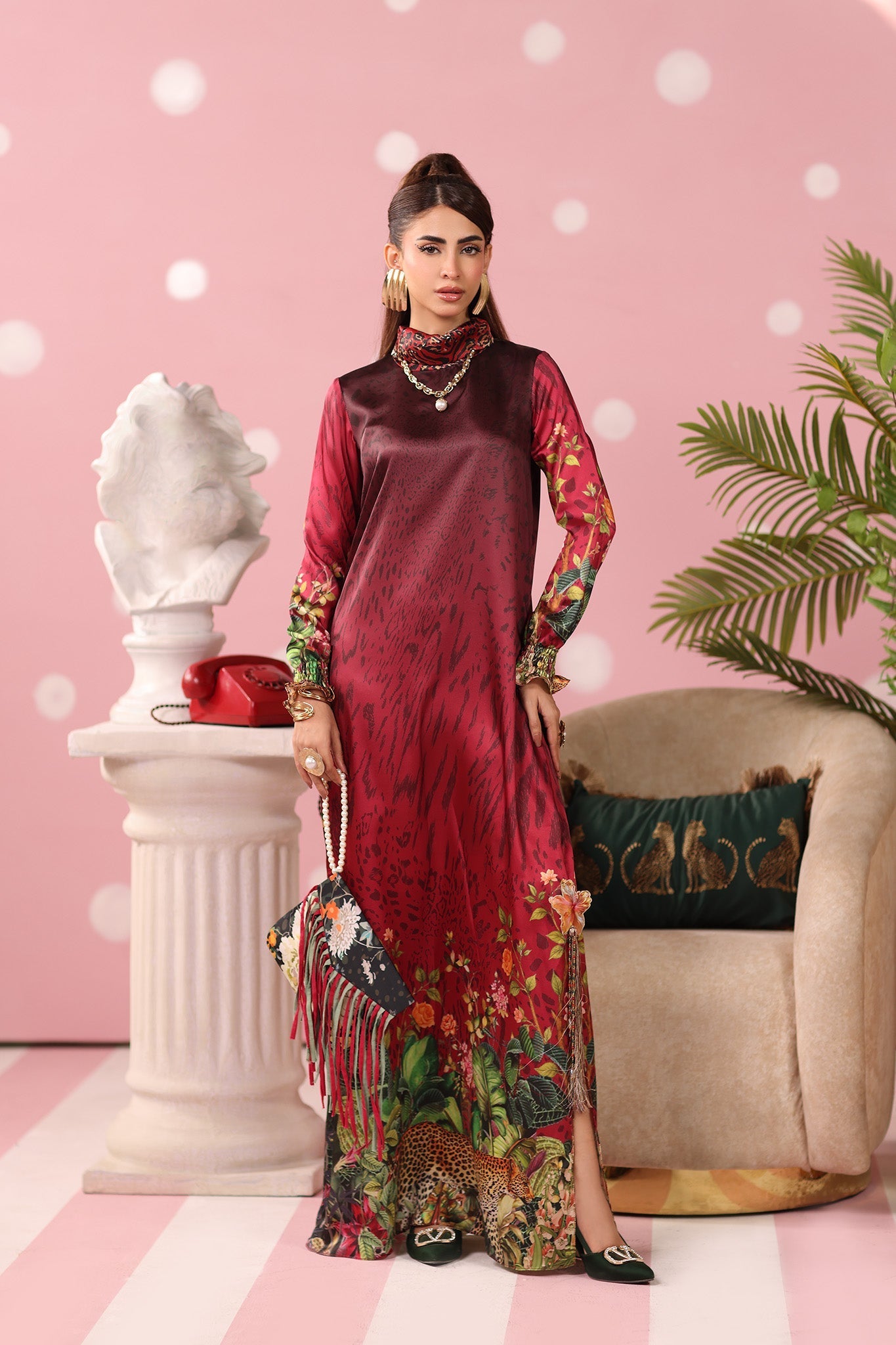 Musferah Saad | Resort Collection | Crimson Monsoon - by Libasekhas UK - Registered Vendor of : Musferah Saad - 100% Original Designer Dress
