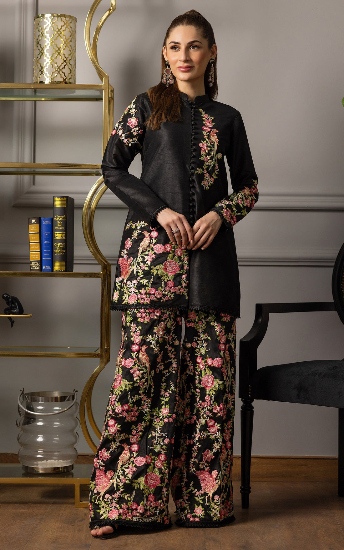 Threads and Motifs | Formal Dresses 25 | Embroidered Jacket With Trouser - by Libasekhas UK - Registered Vendor of : Threads and Motifs - 100% Original Designer Dress
