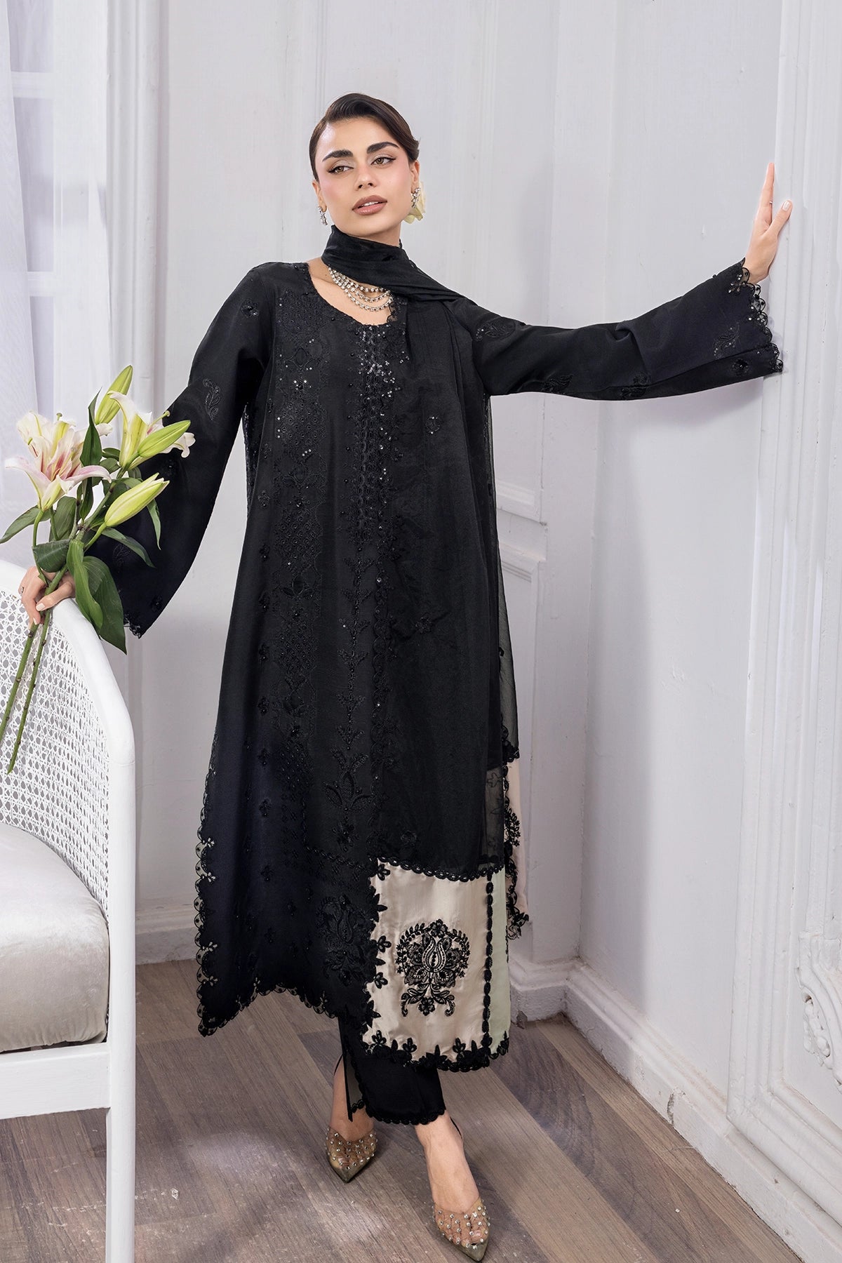 Rangrasiya | Lumeire Silk | Eclipse - by Libasekhas UK - Registered Vendor of : Rangrasiya - 100% Original Designer Dress
