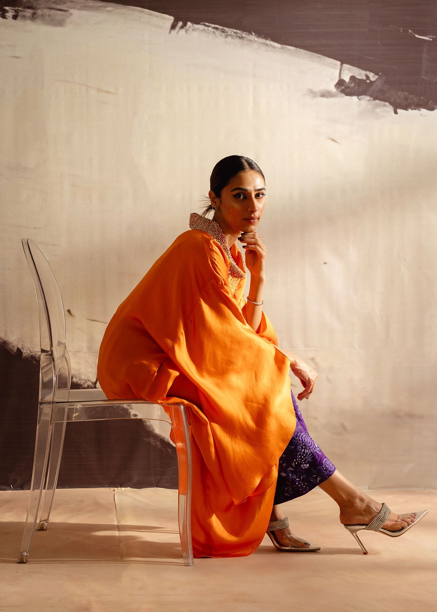 Mahgul | Eye of Cemal | Mandarin Glow - by - Libasekhas UK - Registered Vendor of : Mahgul - 100% Original Designer Dresss