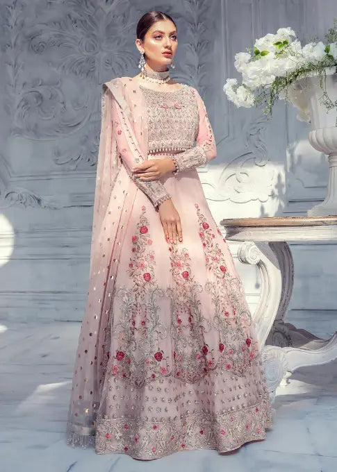 Meeral | Wedding Formals | ML-05-PINK(LWH) - by - Libasekhas UK - Registered Vendor of : Meeral - 100% Original Designer Dresss