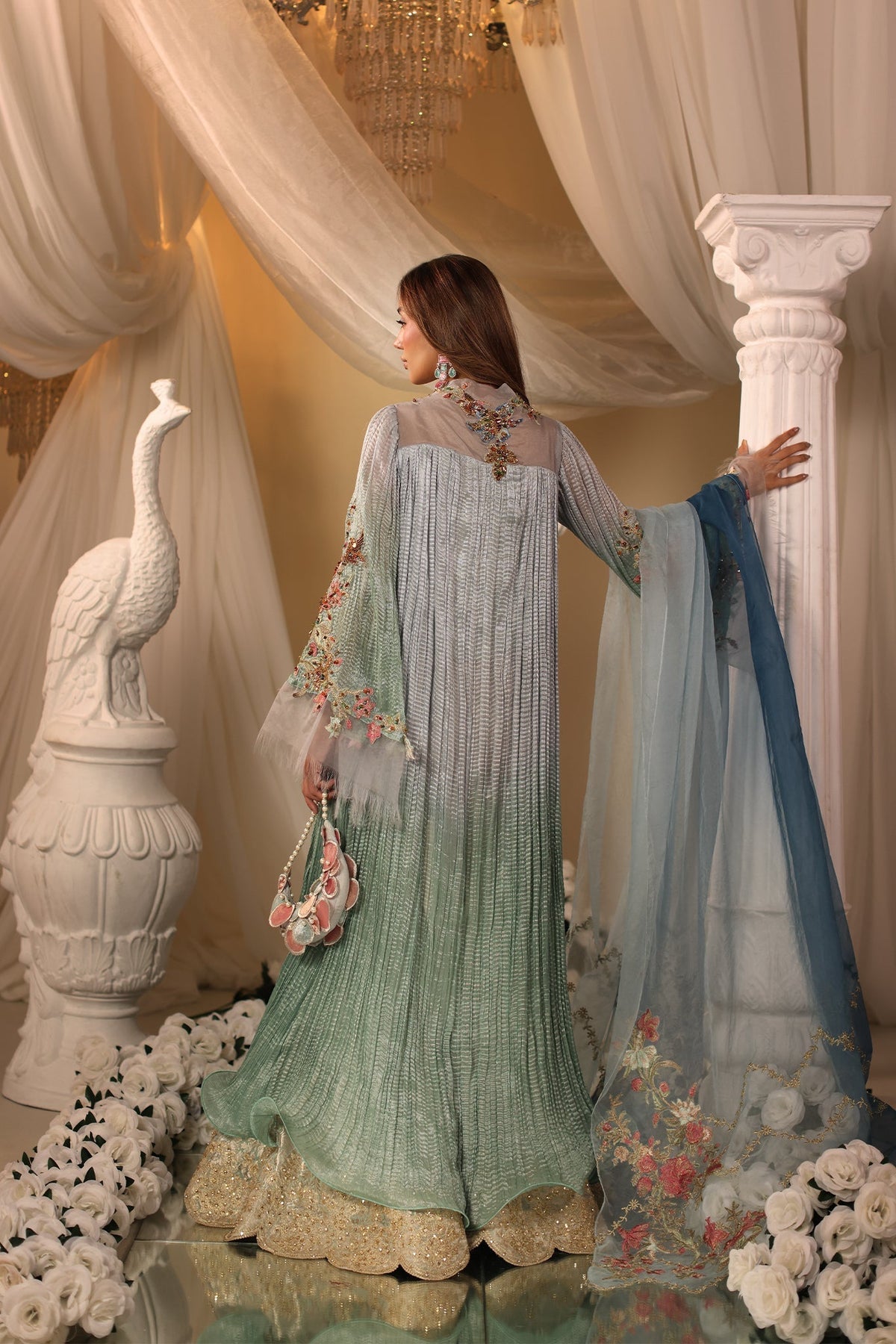 Musferah Saad | Casa Blance |Glacial Ombre - by Libasekhas UK - Registered Vendor of : Musferah Saad - 100% Original Designer Dress