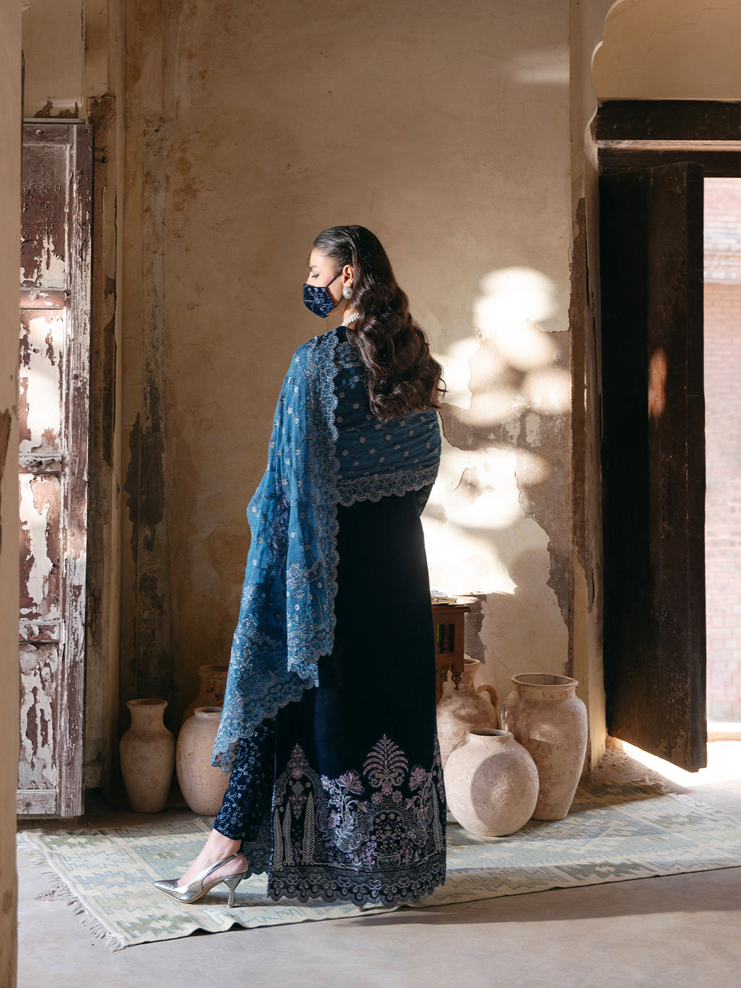 Flossie | Siara Velvet Formals | V-105 - B - by - Libasekhas UK - Registered Vendor of : Flossie - 100% Original Designer Dresss