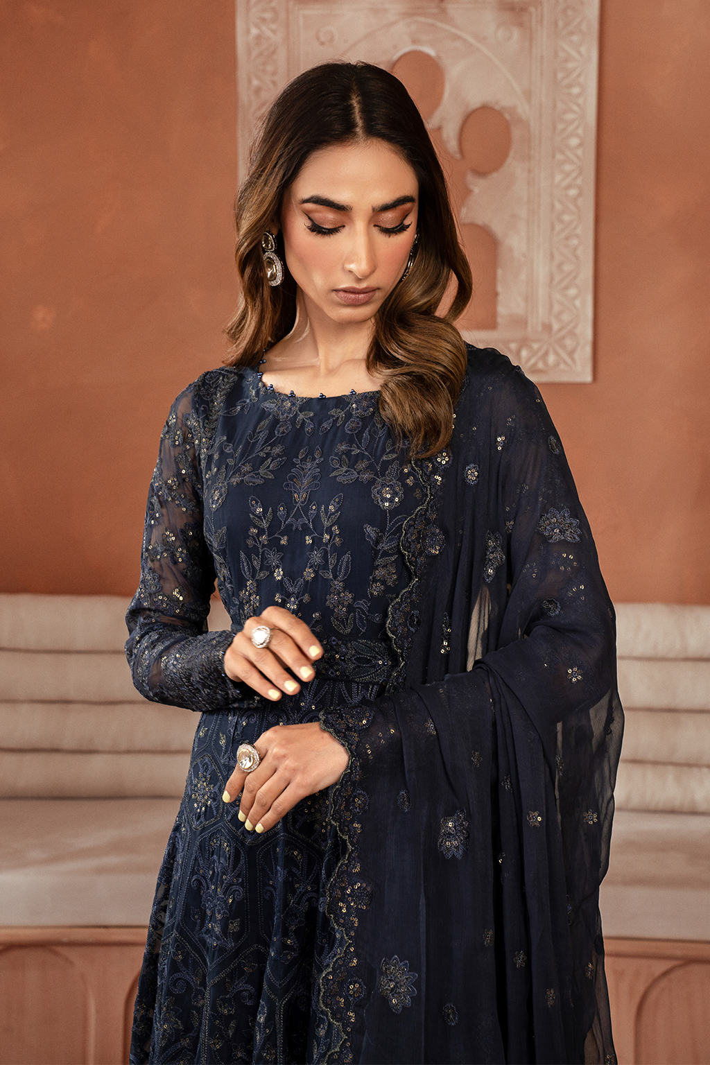 Iznik | Chiffon Kari | ICK-07 Embroidered Chiffon - by - Libasekhas UK - Registered Vendor of : Iznik - 100% Original Designer Dresss