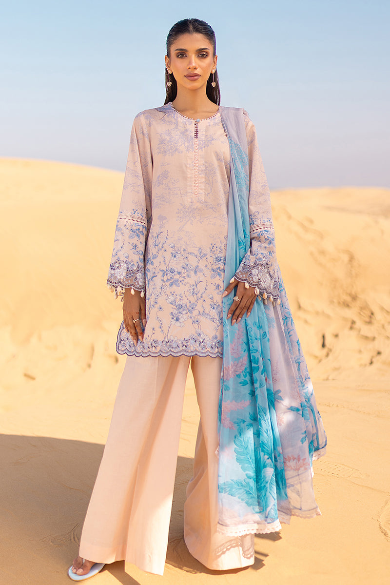 Cross Stitch | Eid Lawn 24 | PEACH - by - Libasekhas UK - Registered Vendor of : Cross Stitch - 100% Original Designer Dresss