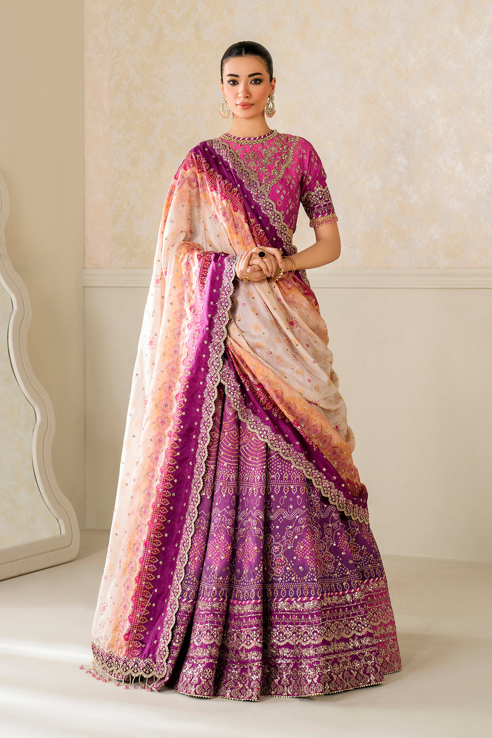 Baroque | Formals Collection | EMBROIDERED SILK UF-4163 - by Libasekhas UK - Registered Vendor of : Baroque - 100% Original Designer Dress