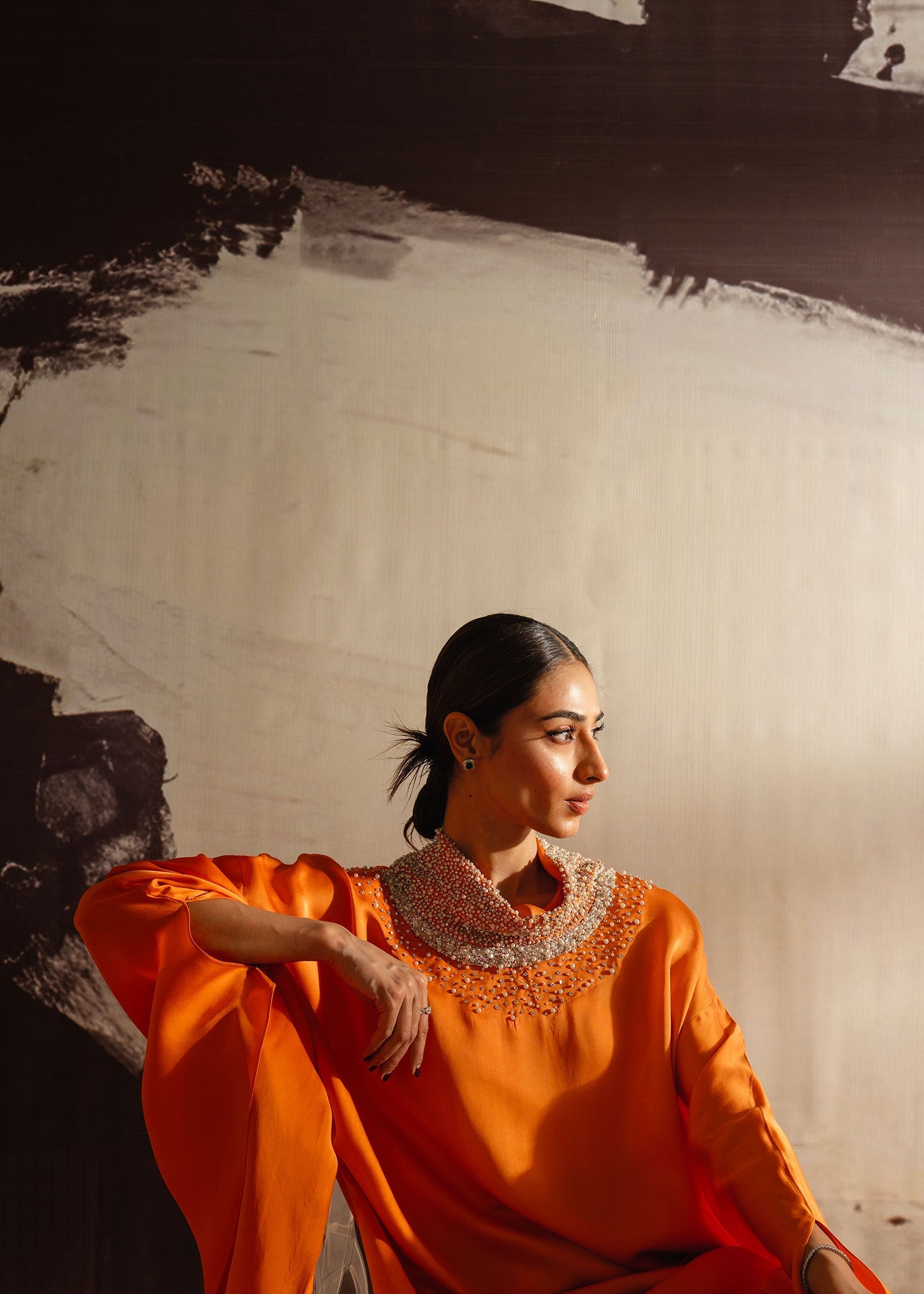 Mahgul | Eye of Cemal | Mandarin Glow - by - Libasekhas UK - Registered Vendor of : Mahgul - 100% Original Designer Dresss