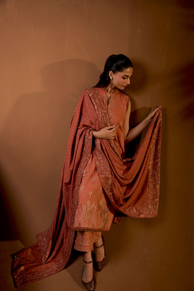 Sobia Nazir | Winter Shawl 25 | Design 4A - by Libasekhas UK - Registered Vendor of : Sobia Nazir - 100% Original Designer Dress