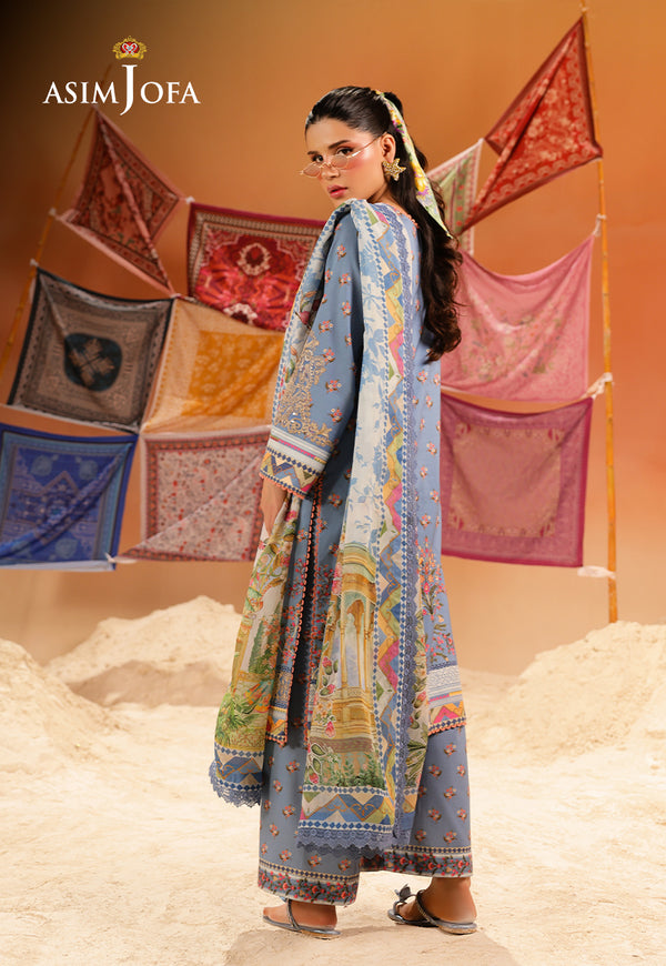 Asim Jofa | Summer Rhapsody | AJUBU-11 Printed Embroidered Lawn - by Libasekhas UK - Registered Vendor of : Asim Jofa - 100% Original Designer Dress