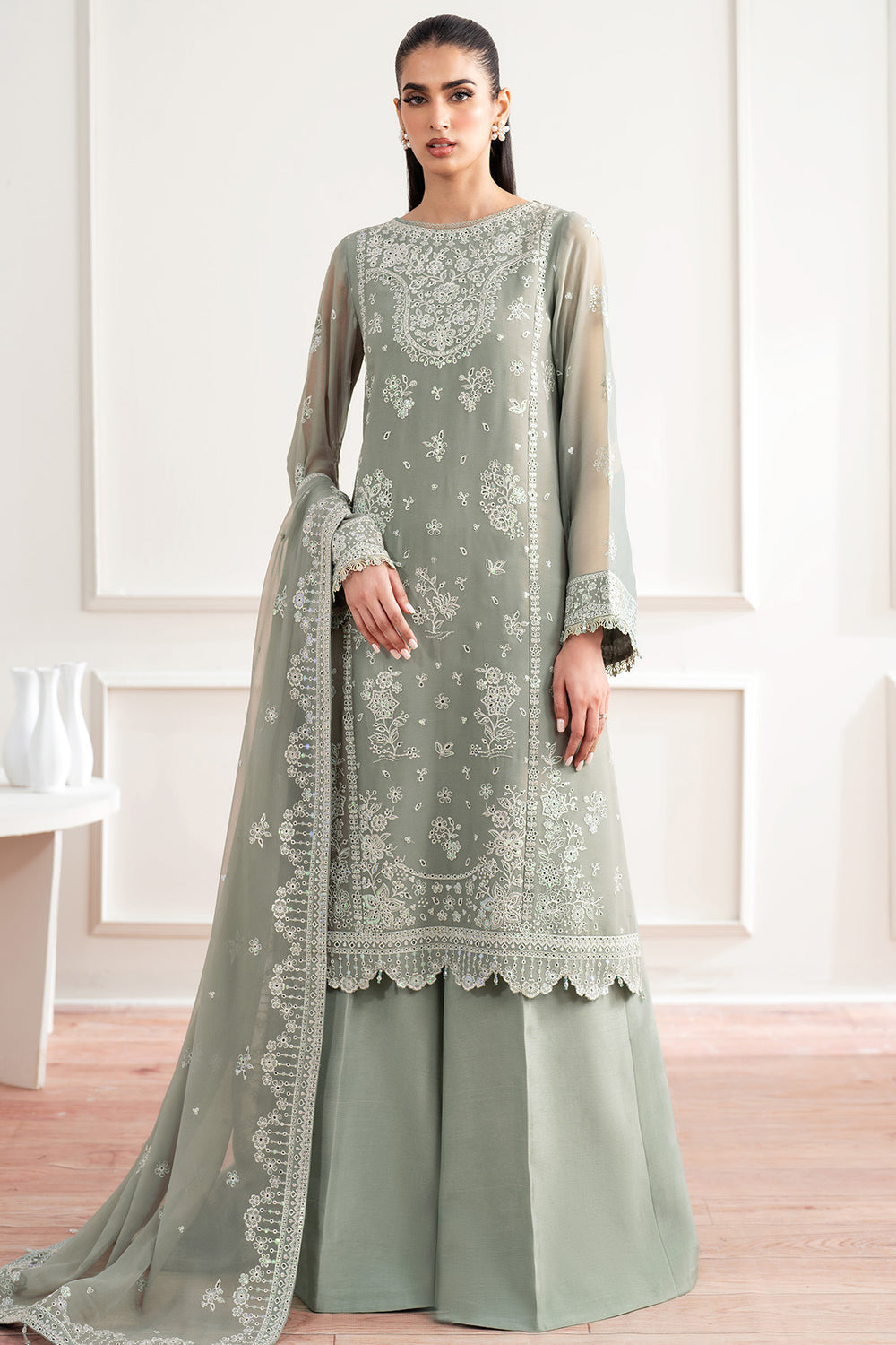 Farasha | Essence Formals 25 | Ash Green - by Libasekhas UK - Registered Vendor of : Farasha - 100% Original Designer Dress