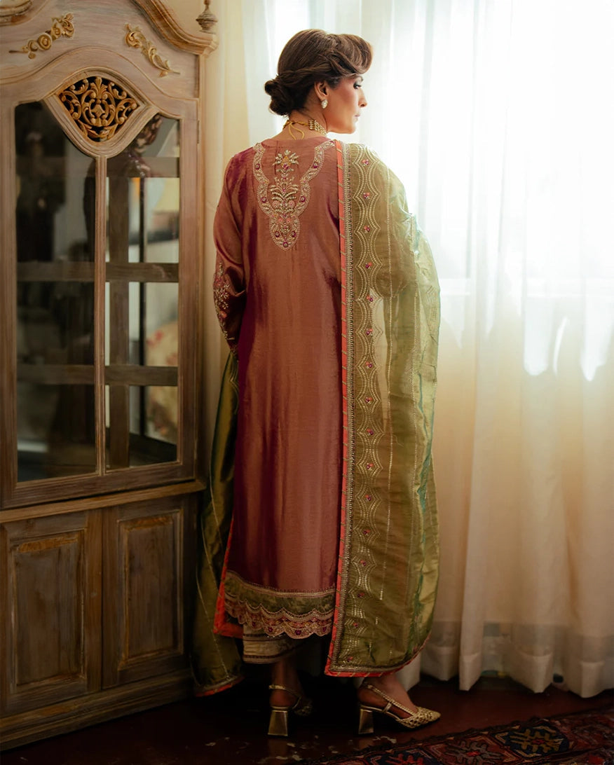 Mushq | Sunehri Lama Silk | Seema - by Libasekhas UK - Registered Vendor of : Mushq - 100% Original Designer Dress