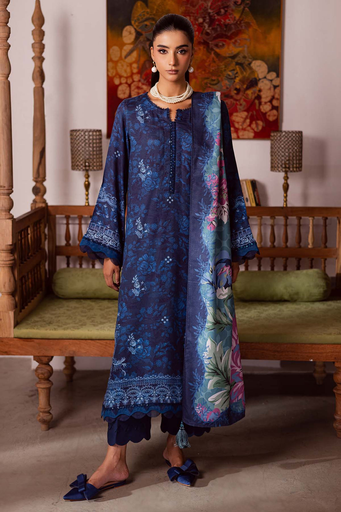 Nureh | Linen Jacquard | SP-188 - by Libasekhas UK - Registered Vendor of : Nureh - 100% Original Designer Dress