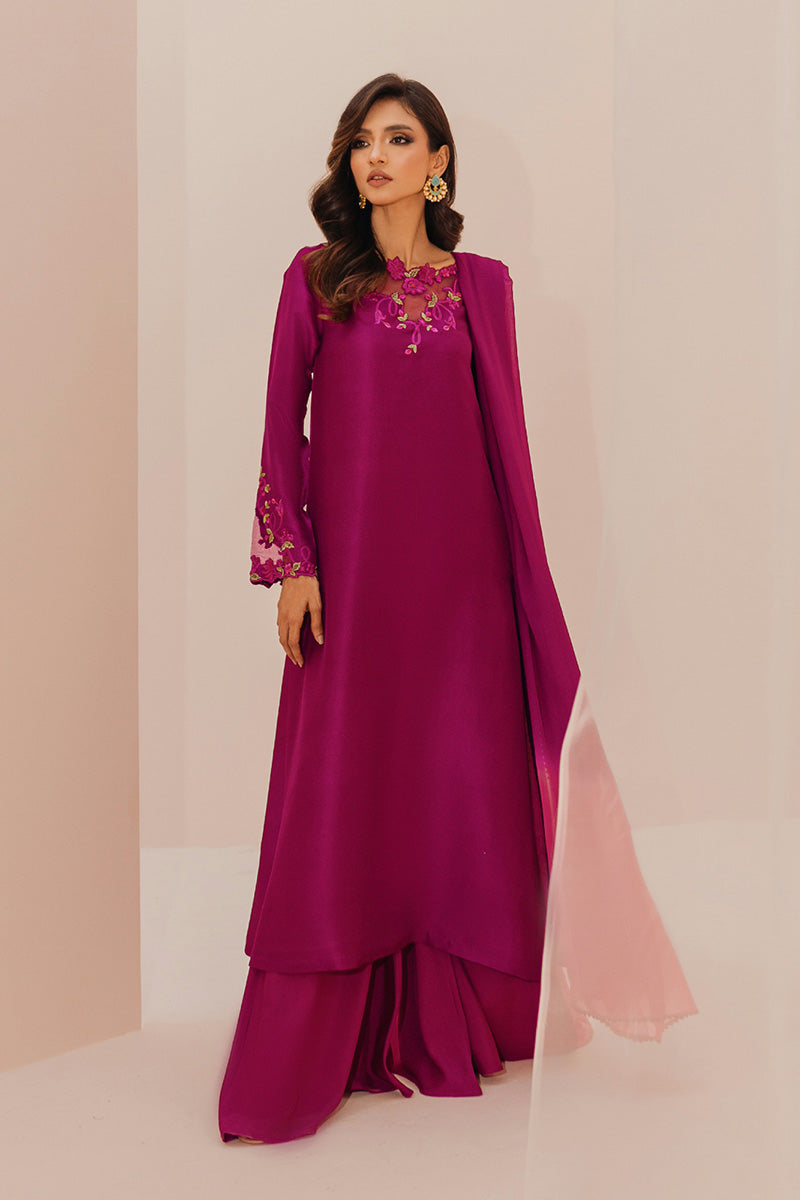 Mina Hasan | Signature Pret | Magenta Garden - by Libasekhas - Registered Vendor of : Mina Hasan - 100% Original Designer Dress
