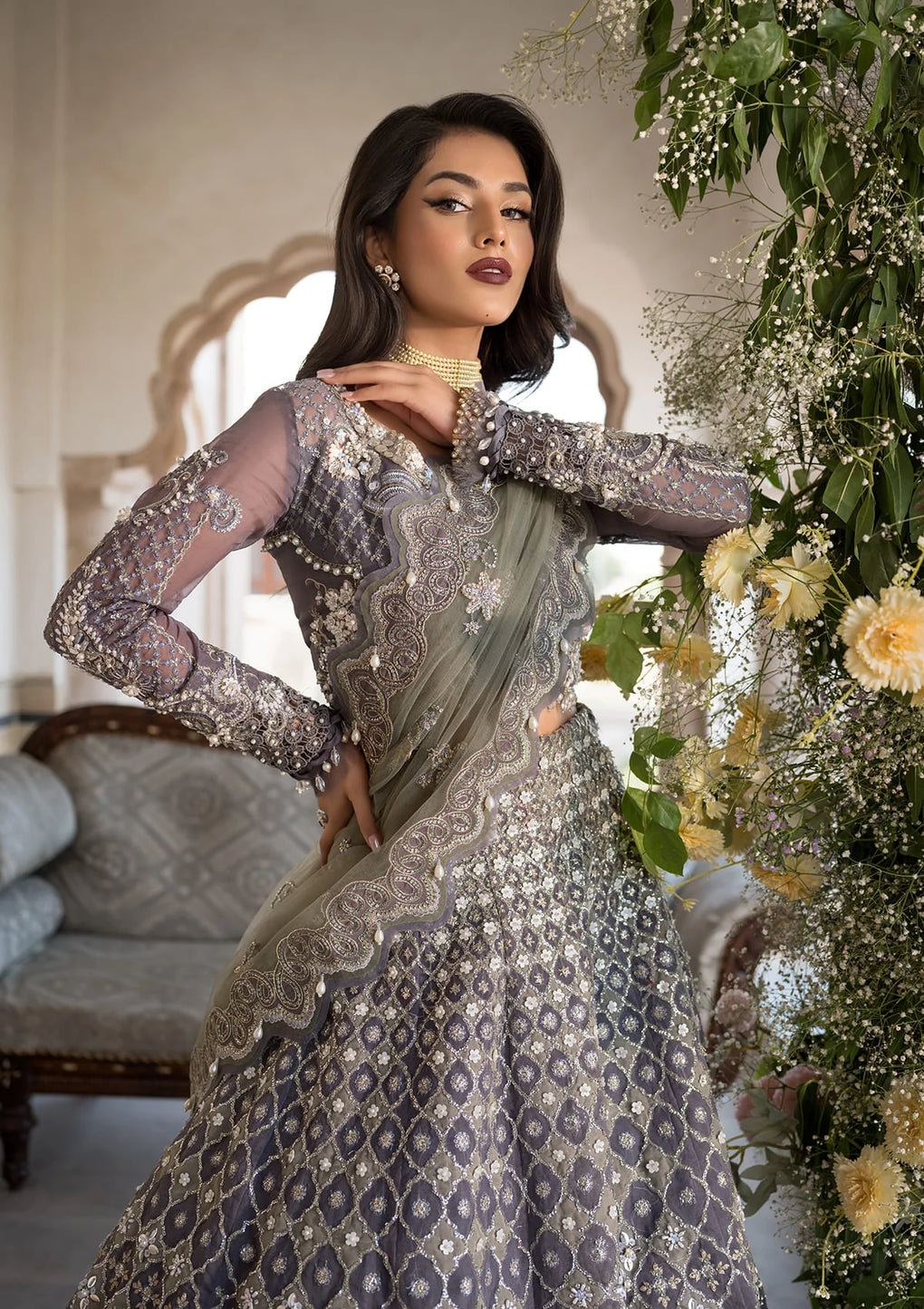 Elaf Premium | Formal Handwork Collection | EFH-02 NAZNEEN - by - Libasekhas UK - Registered Vendor of : Elaf Premium - 100% Original Designer Dresss